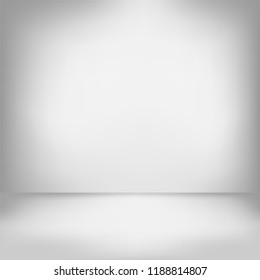 White studio abstract background, light backdrop, vector 