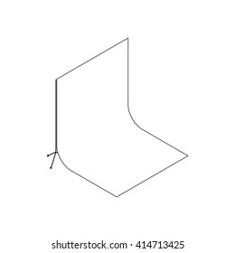 White studio backdrop icon, isometric 3d style