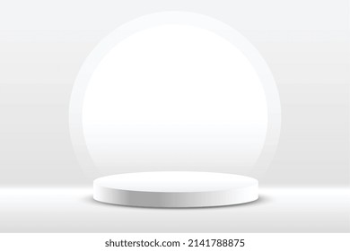 fondo blanco de estudio con 3d podio para la visualización de productos
