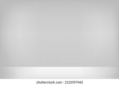 White studio background  Abstract empty room and soft light for product  Simple grey neutral backdrop  Line horizon  Gray gradient background  Texture blank wall   floor  Vector illustration