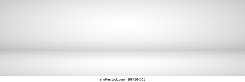 White Studio Background. Empty Light Room. White Template For Advertising. Clean Design For Displaying Product. Gray Neutral Mockup. Vector Illustration.