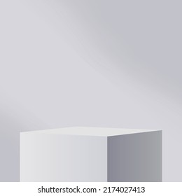 White studio background with podium Free Vector illustration