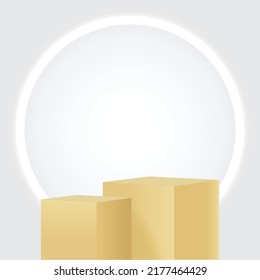 White studio background with podium Free Vector