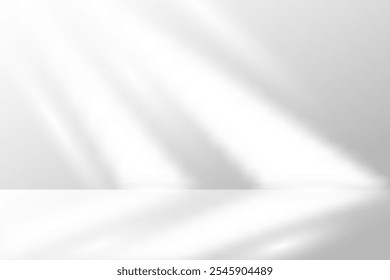 Weißer Studiohintergrund mit Sonnenlicht. Minimalistisch Vektorgrafik. Abstraktes Geschäftssymbol. Wandhintergrund