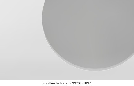 White studio decorative wall 3d circle hole design element premium background realistic vector illustration. Geometric gray round abstract tunnel entrance premium showcase display product presentation