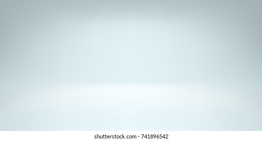 White studio room background with spotlight gradient for premium, luxury product shooting. Vector white clean light room with empty floor backdrop 