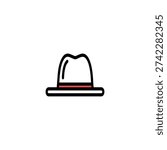 White Stylish Fedora Hat Vector Illustration