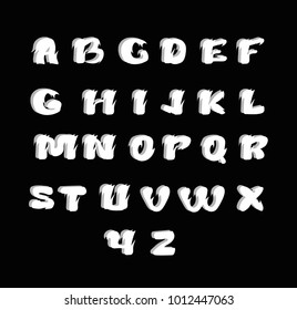 White stylized font with shadow