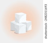 White sugar cubes design vector illustration