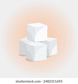 White sugar cubes design vector illustration