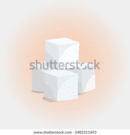 White sugar cubes design vector illustration