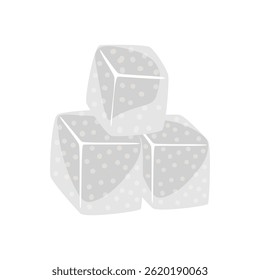 Cubos de azúcar blanco en diseño plano. Pila de ingrediente de cristal dulce. Ilustración vectorial aislada.