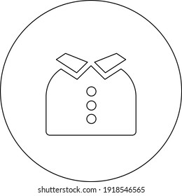 White suit in a white circle, illustration, vector on white background.