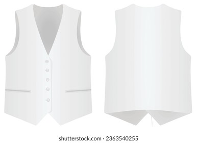 White suit vest. vector illustration