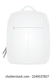 White suitcase.  front view. vector illustration