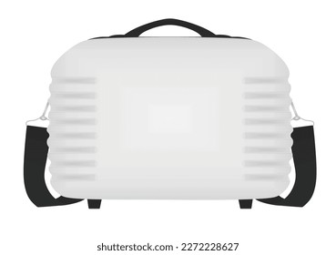 White suitcase.  front view. vector illustration