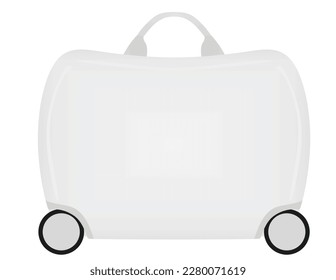 White suitcase.  front view. vector illustration