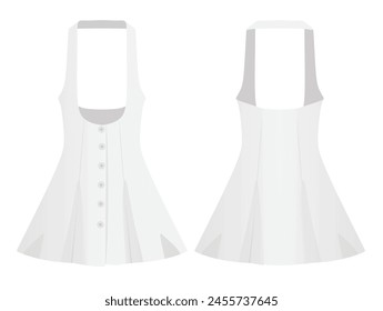 White summer dress. vector illustration