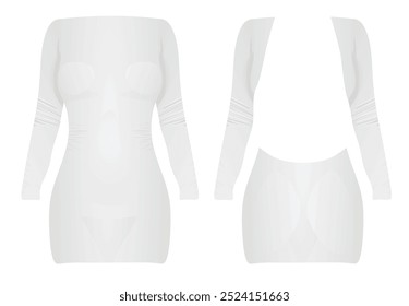 Vestido blanco de verano. Ilustración vectorial