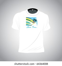 white summer tshirt isolated on grey background