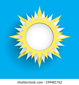 White sun abstract icon
