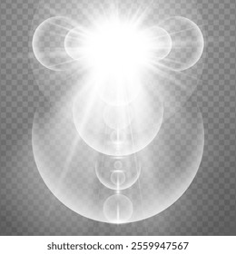 White sun flare effect background