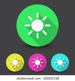 White Sun icon in different colors set