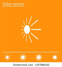 white sun icon on gray background