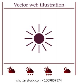 white sun icon on gray background