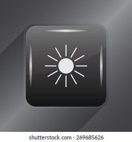 white sun icon on gray background