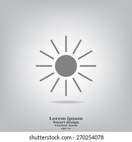 white sun icon on gray background