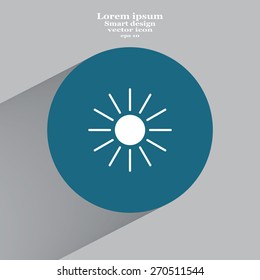 white sun icon on gray background