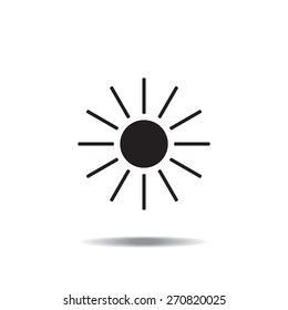 white sun icon on gray background