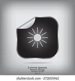 white sun icon on gray background
