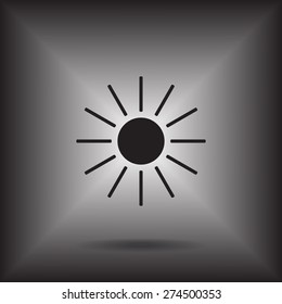 white sun icon on gray background