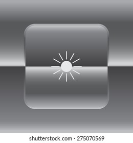 white sun icon on gray background