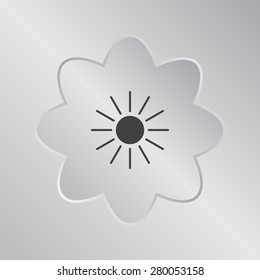 white sun icon on gray background