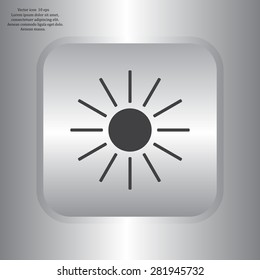 white sun icon on gray background