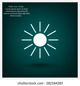 white sun icon on gray background