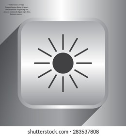 white sun icon on gray background