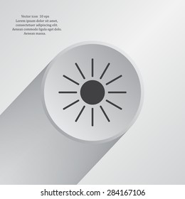 white sun icon on gray background