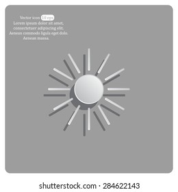 white sun icon on gray background
