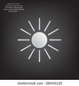 white sun icon on gray background