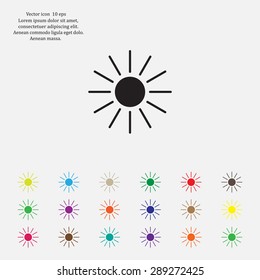 white sun icon on gray background