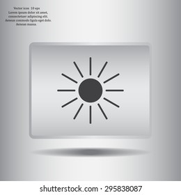 white sun icon on gray background