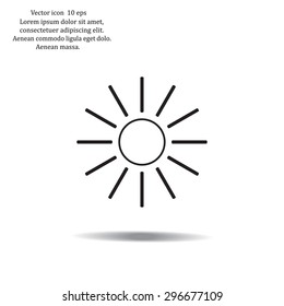 white sun icon on gray background
