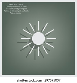 white sun icon on gray background