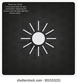 white sun icon on gray background