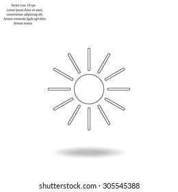 white sun icon on gray background