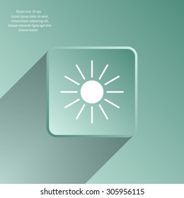 white sun icon on gray background
